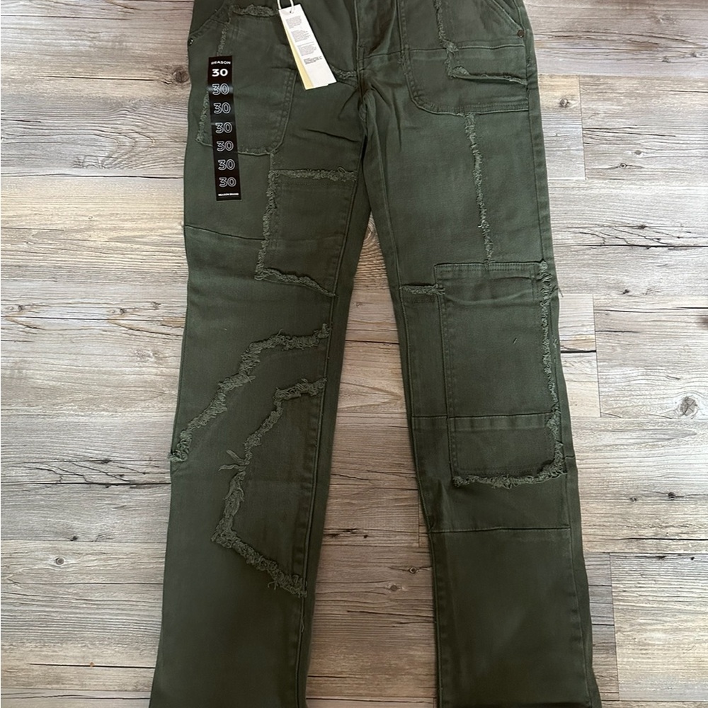 Fashion Nova Men Size 30 Hughes Panel Frayed Straight Jeans Pants